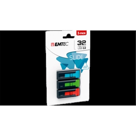 Emtec 2.0 C452 Slide 32GB USB, 3PK ECMMD32GC452P3